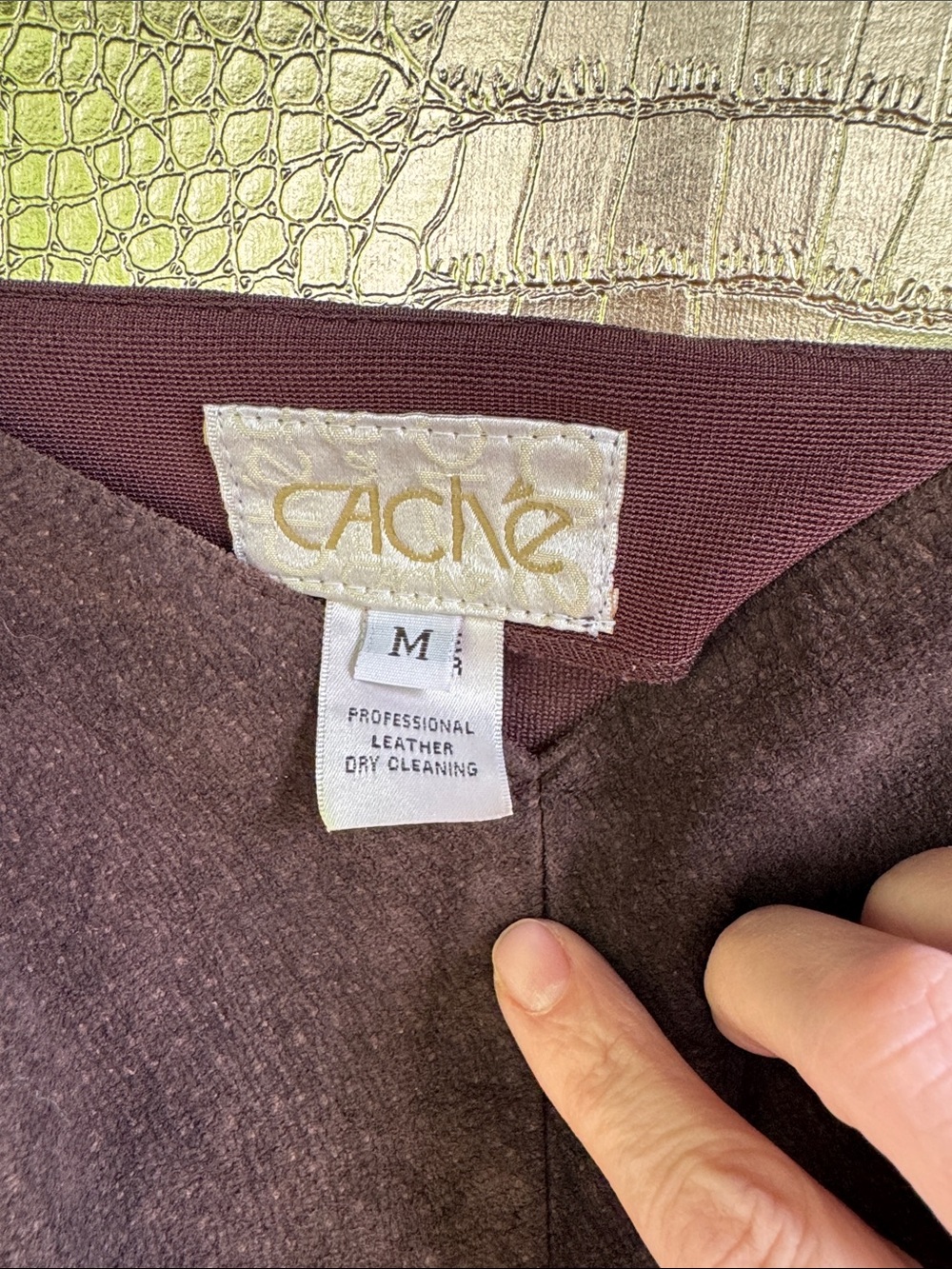 Y2K Cache Brown SUEDE leather Tank Top - Picture 2 of 9
